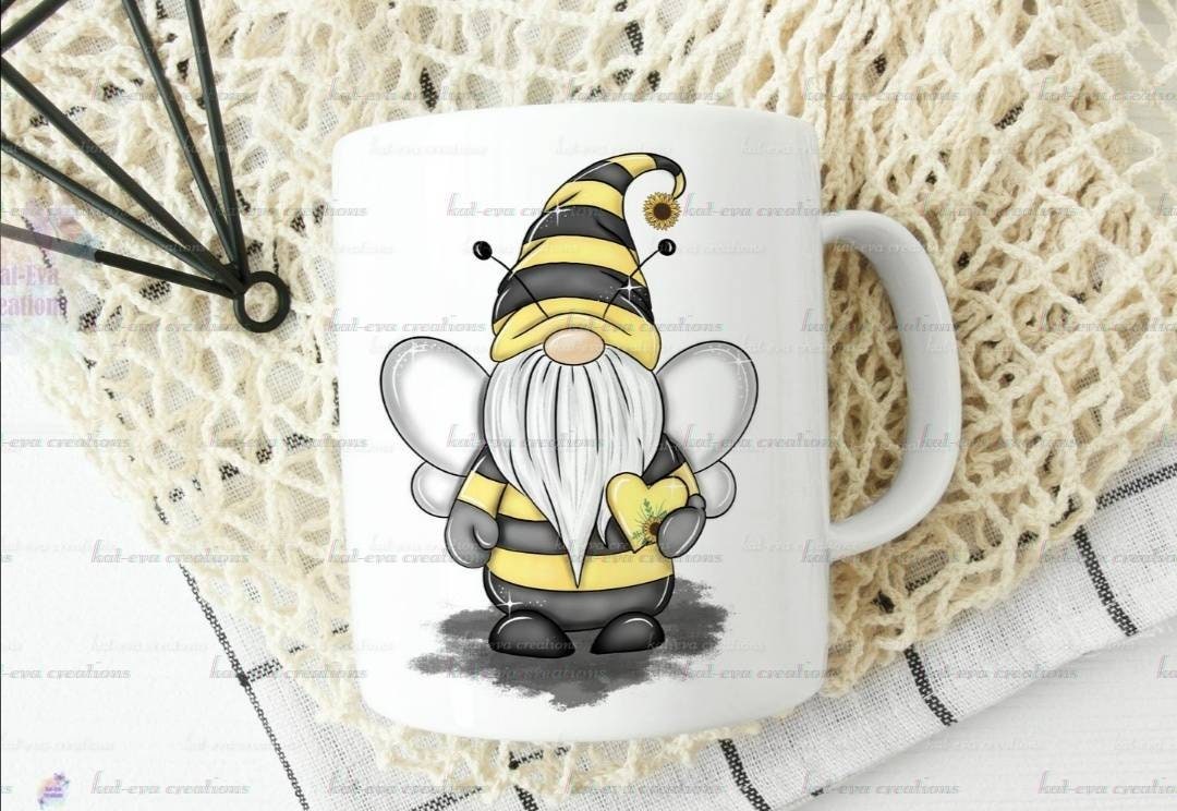 bee gonkette gonk gnome mug. can be personalised. available as man or woman