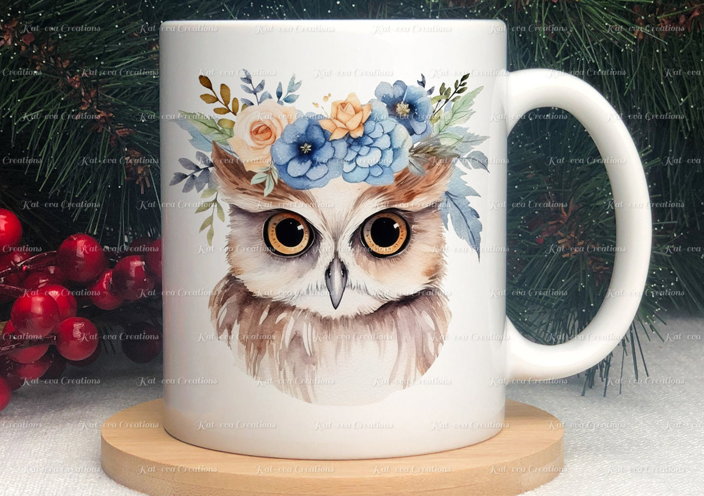 personalised owl mug. Gorgeous Floral owl Cup. Ideal for birthday, secret santa, stocking filler or Christmas present