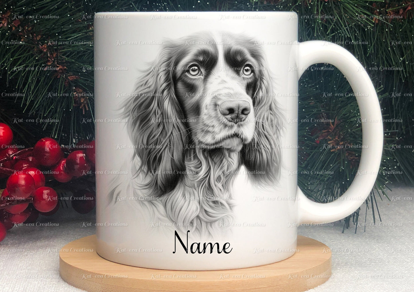 spaniel mug. Gorgeous springer spaniel Cup. Ideal for birthday, valentines gift, mothers fathers day gift. Easter or Christmas present