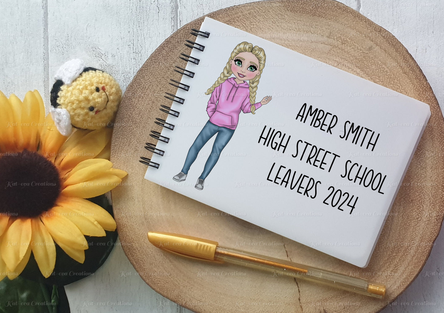 Personalised leavers book. Class of 2024 a6 notebook. ideal for nursery, primary or secondary school leavers.