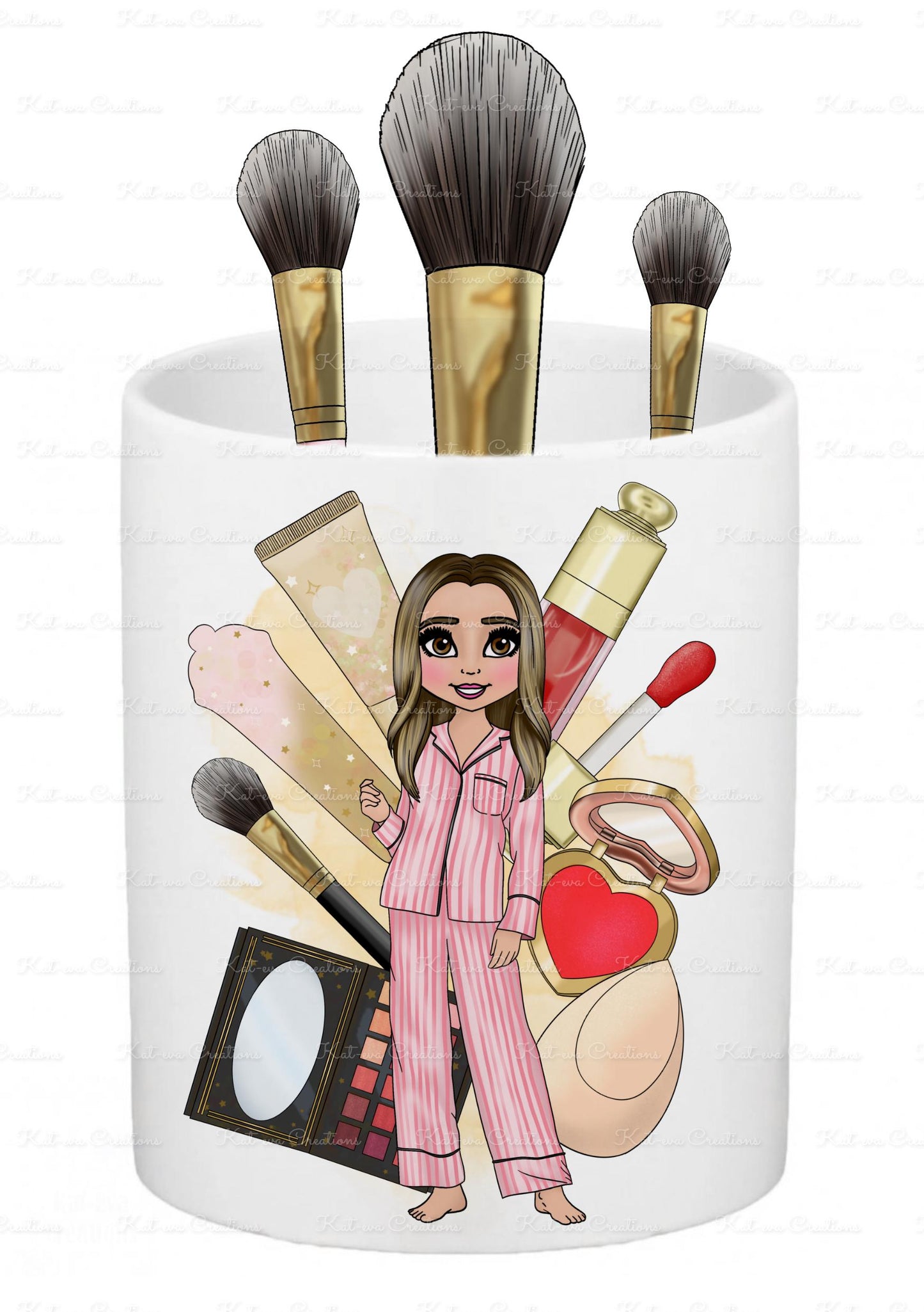 Make up brush pot. personalised mu brush pot. Easter or birthday present. ideal christmas, secret santa present or birthday gift