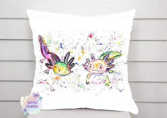 Axolotl cushion. can be personalised.