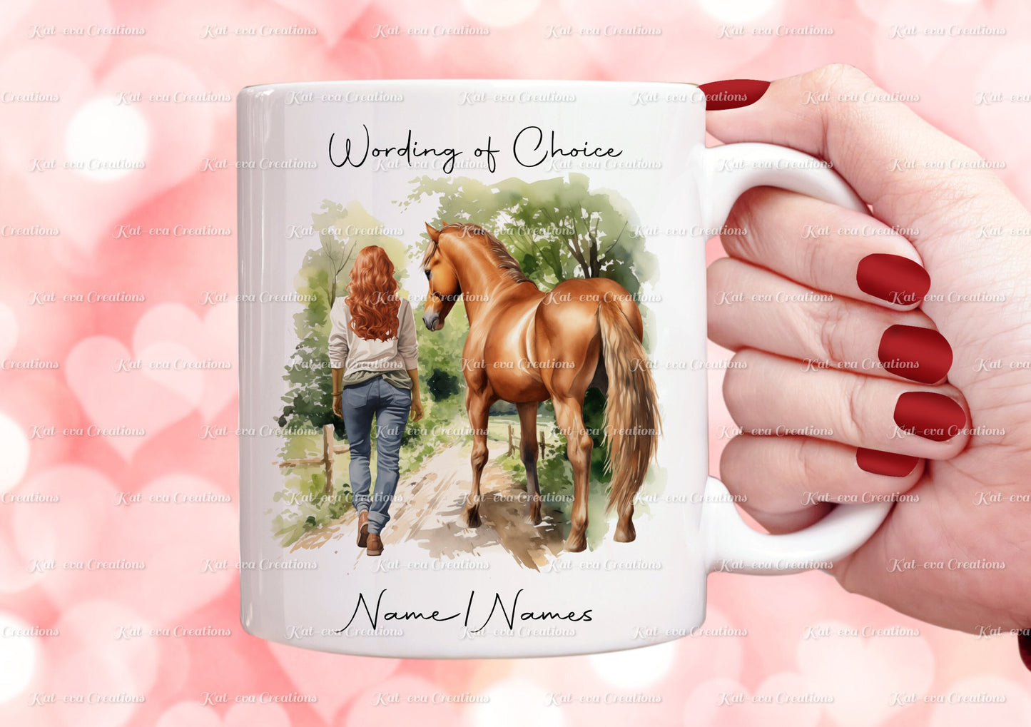 Horse mug. personalised horse mug. Lots of different girls and horses available