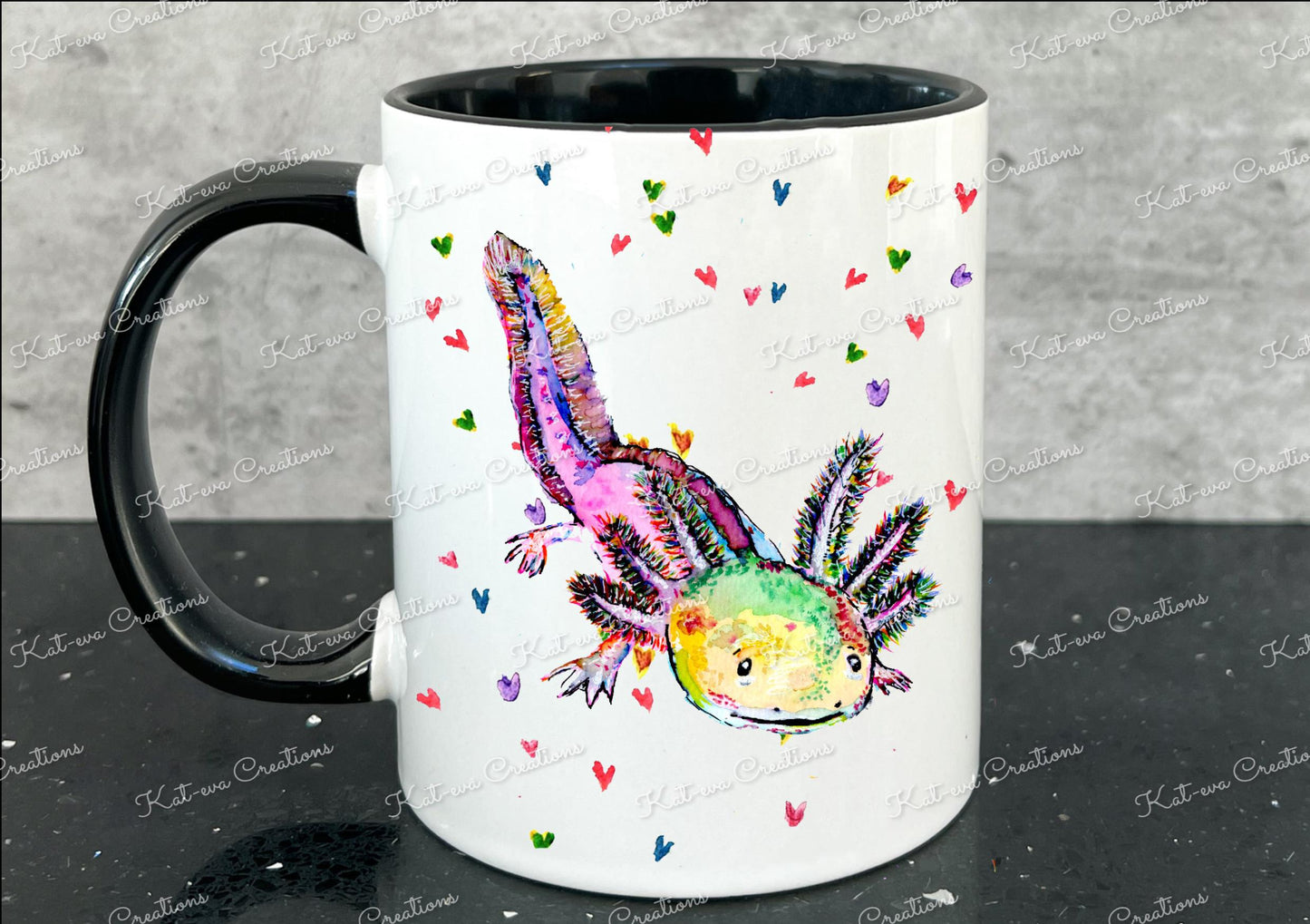 axolotl mug, personalised axolotl cup. Christmas eve mug, christmas or birthday present. Secret santa gift or stocking filler.