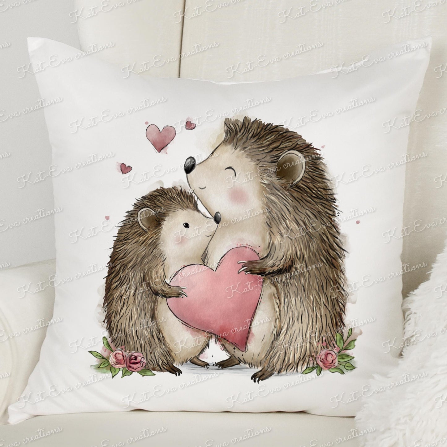 Hedgehog cushion. hedgehog mum pillow. Personalised cushion. Mothers day gift. Birthday present. Mum, mam, mummy gran nana
