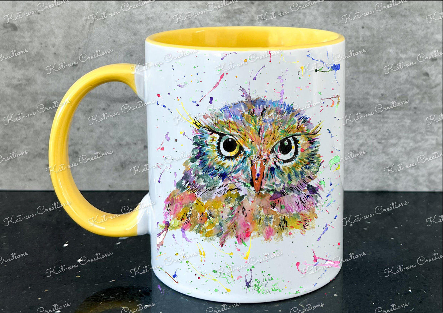 owl mug. personalised owl cup. Ideal for birthday or christmas gift. Secret santa present or stocking filler
