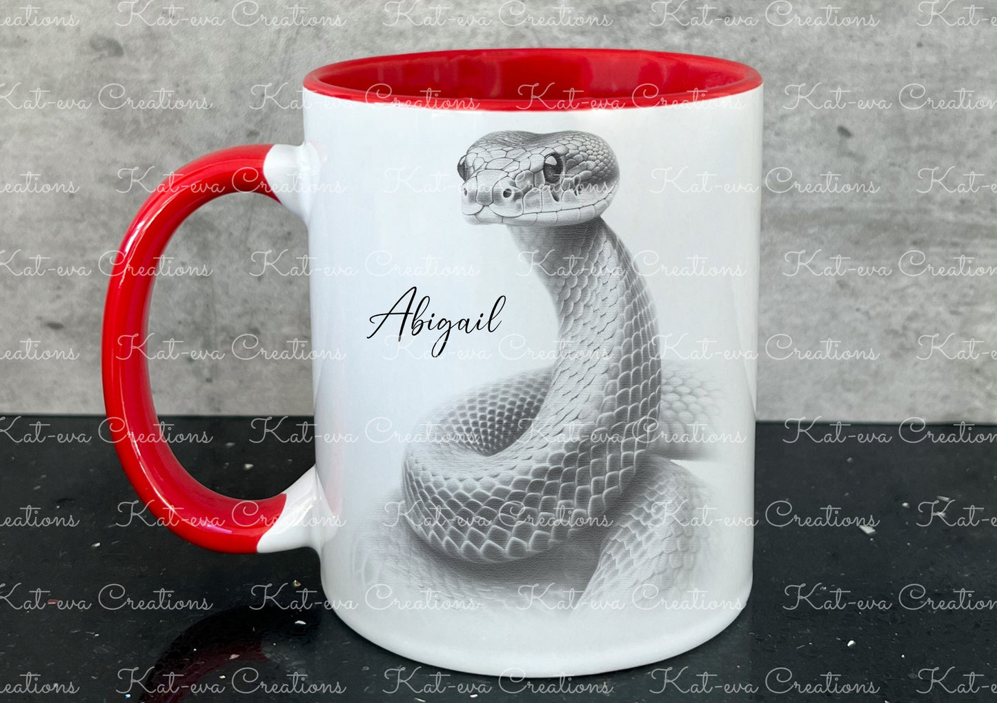 snake mug. Personalised snake cup. Ideal gift for Christmas. Birthday, secret santa or stocking filler
