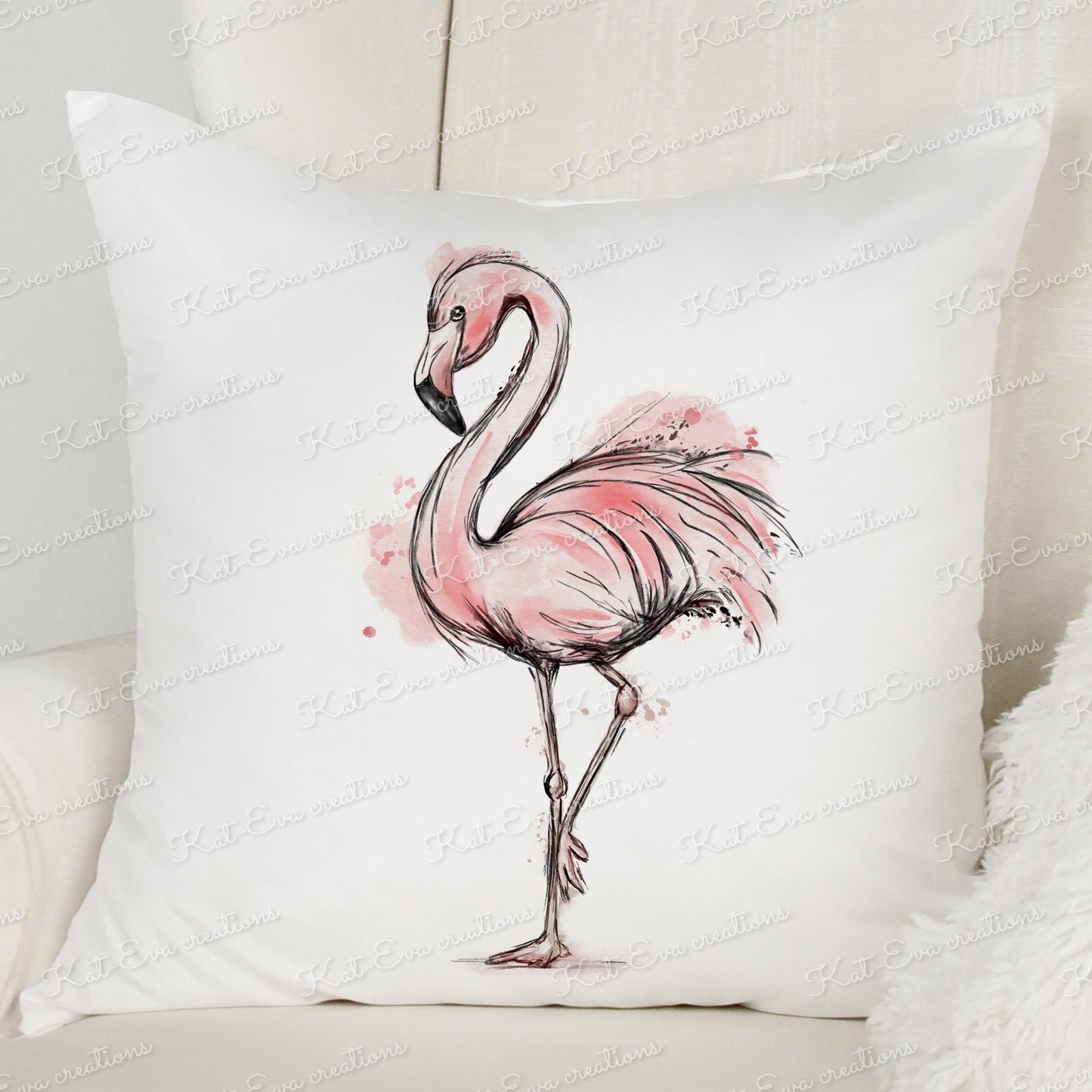 Flamingo cushion. Stunning flamingo pillow. Personalised cushion. Mothers day gift. Birthday present. Wedding, engagement, anniversary