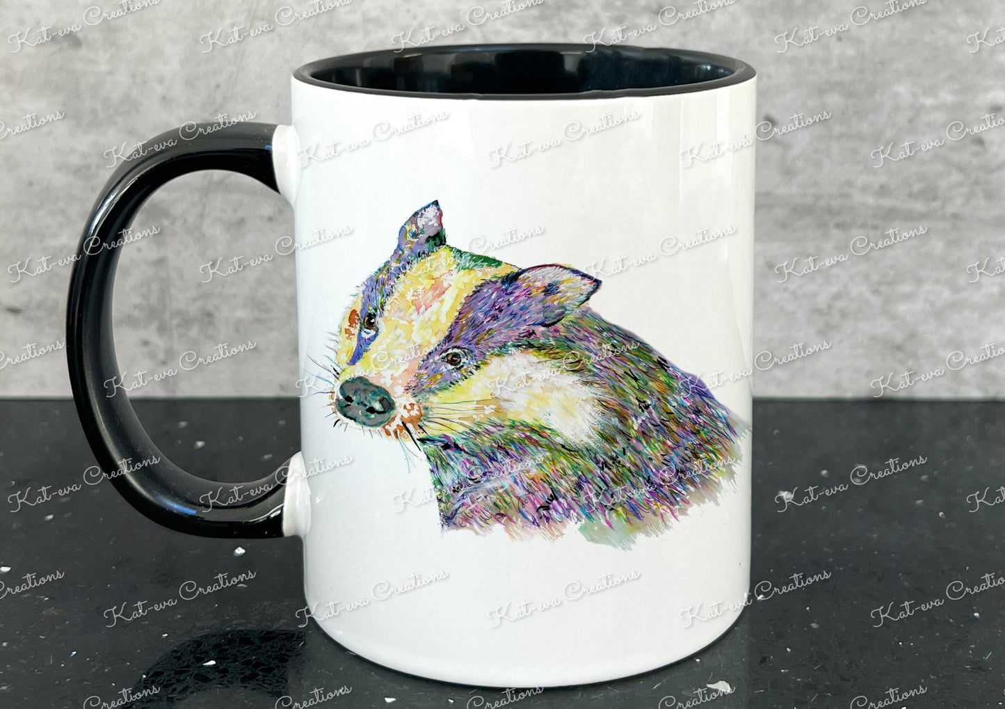personalised badger mug. badger cup. beautiful christmas or birthday present. secret santa gift. xmas eve mug or stocking filler