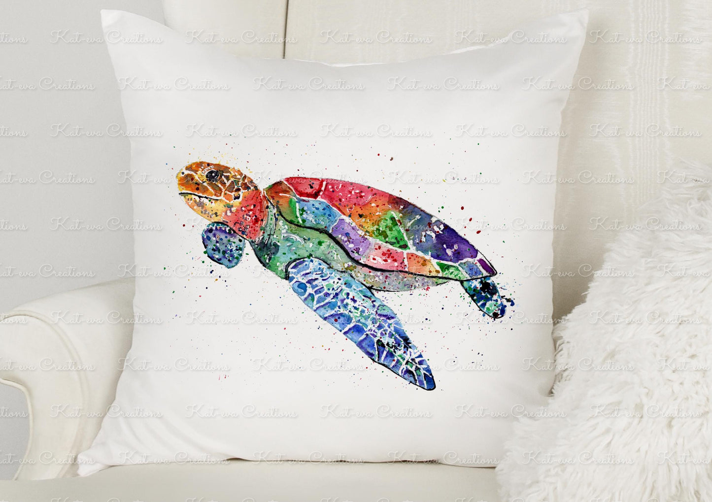 Personalised turtle cushion. ideal pillow for Birthday or Christmas gift or Secret santa present