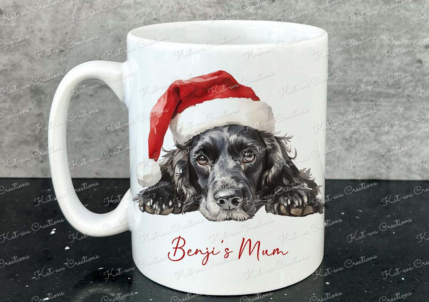 Dog mug. personalised Christmas dog mug. Lots of dogs available, Ideal christmas gift, secret santa present, stocking filler. xmas eve box