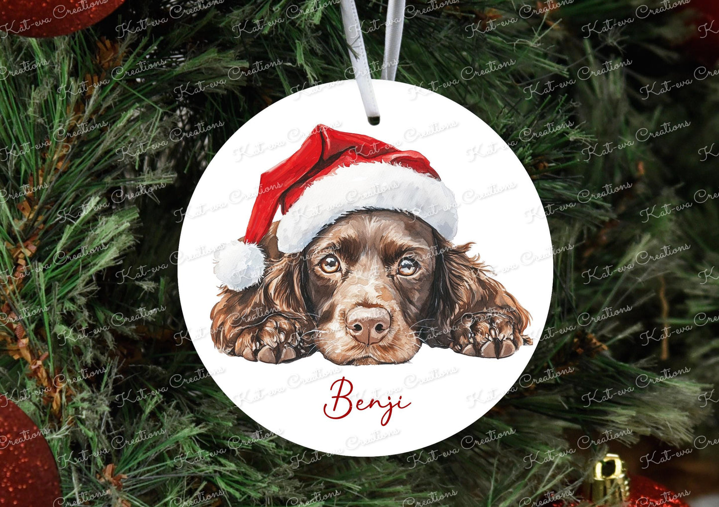 Dog Christmas decoration. Personalised ceramic dog decoration. Ideal christmas gift, secret santa present, Stocking filler. xmas eve box