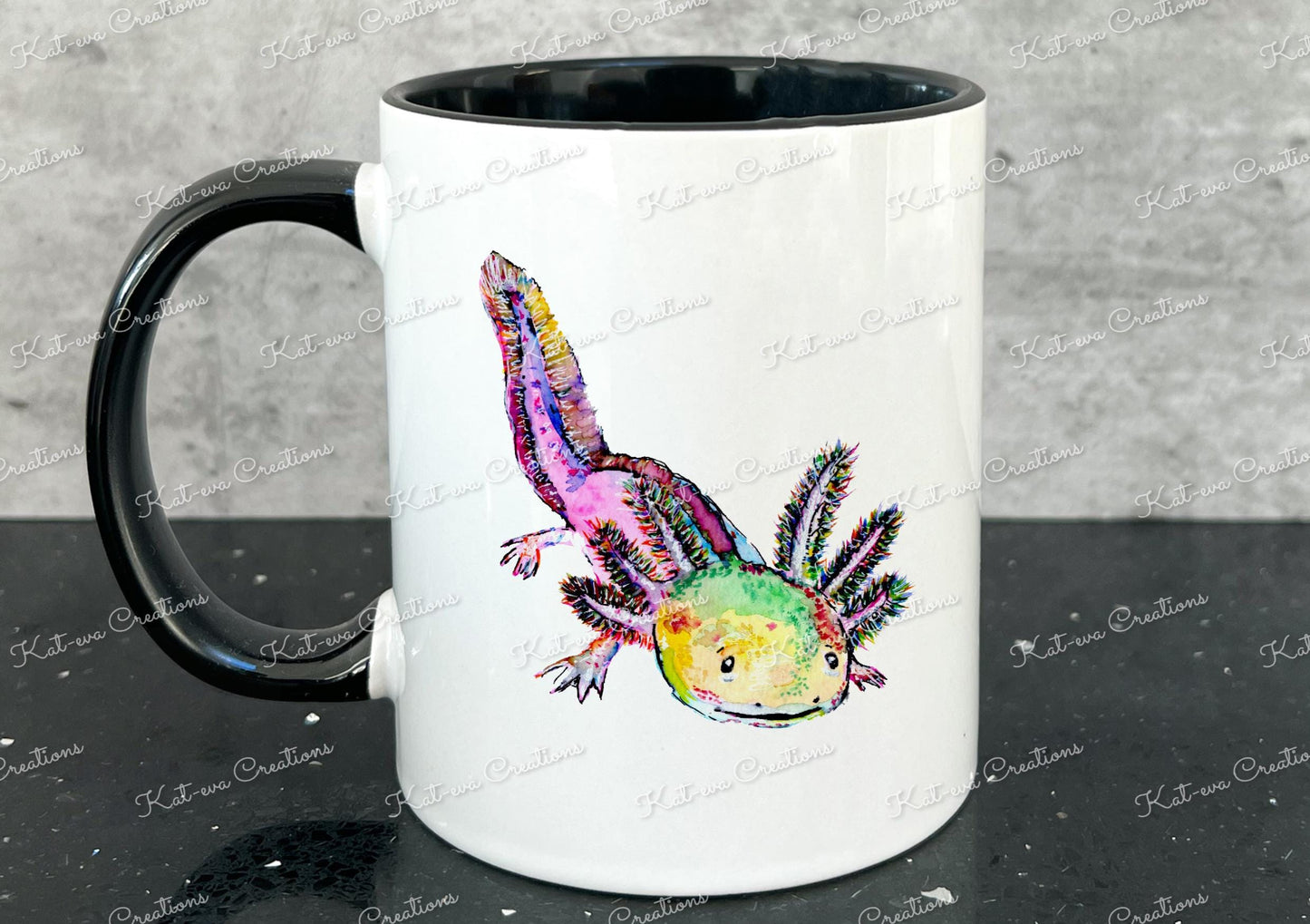 axolotl mug, personalised axolotl cup. Christmas eve mug, christmas or birthday present. Secret santa gift or stocking filler.