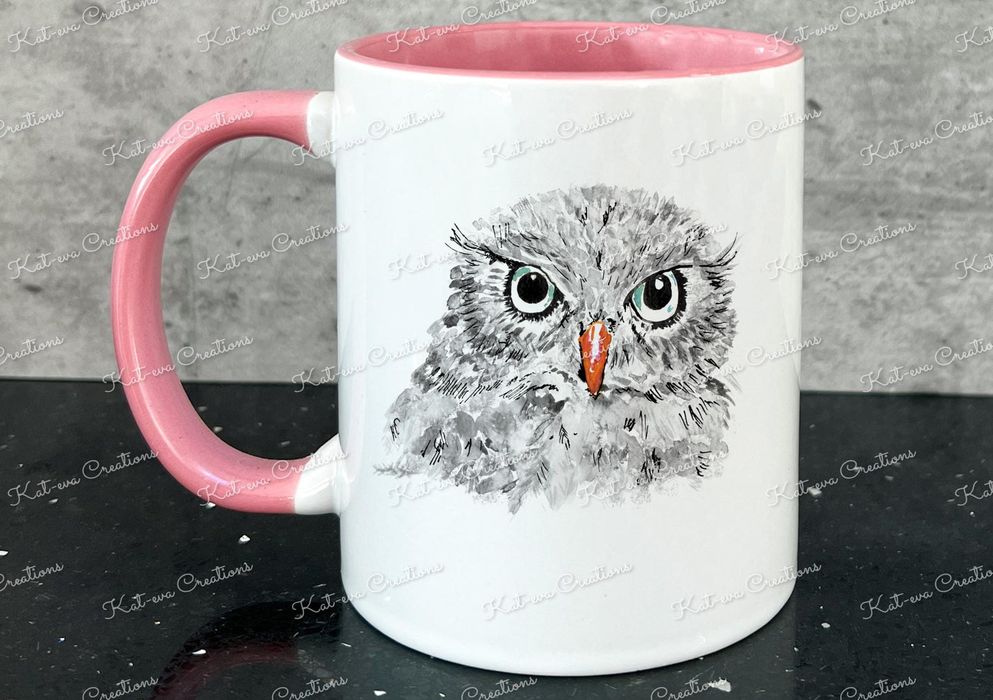 owl mug. personalised owl cup. Ideal for birthday or christmas gift. Secret santa present or stocking filler