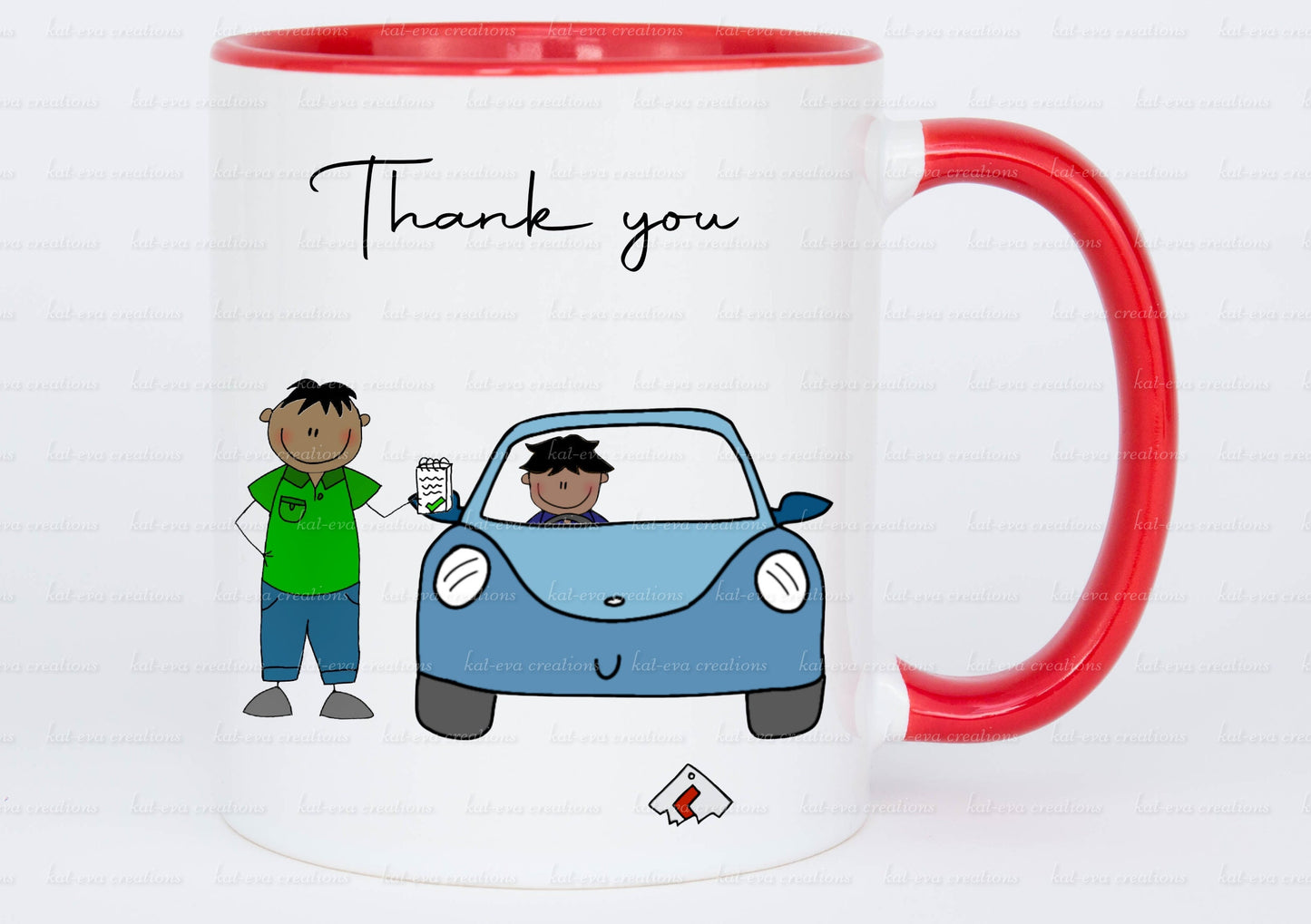 congratulations on passing you driving test mug, thank you driving instructor. can be personalised