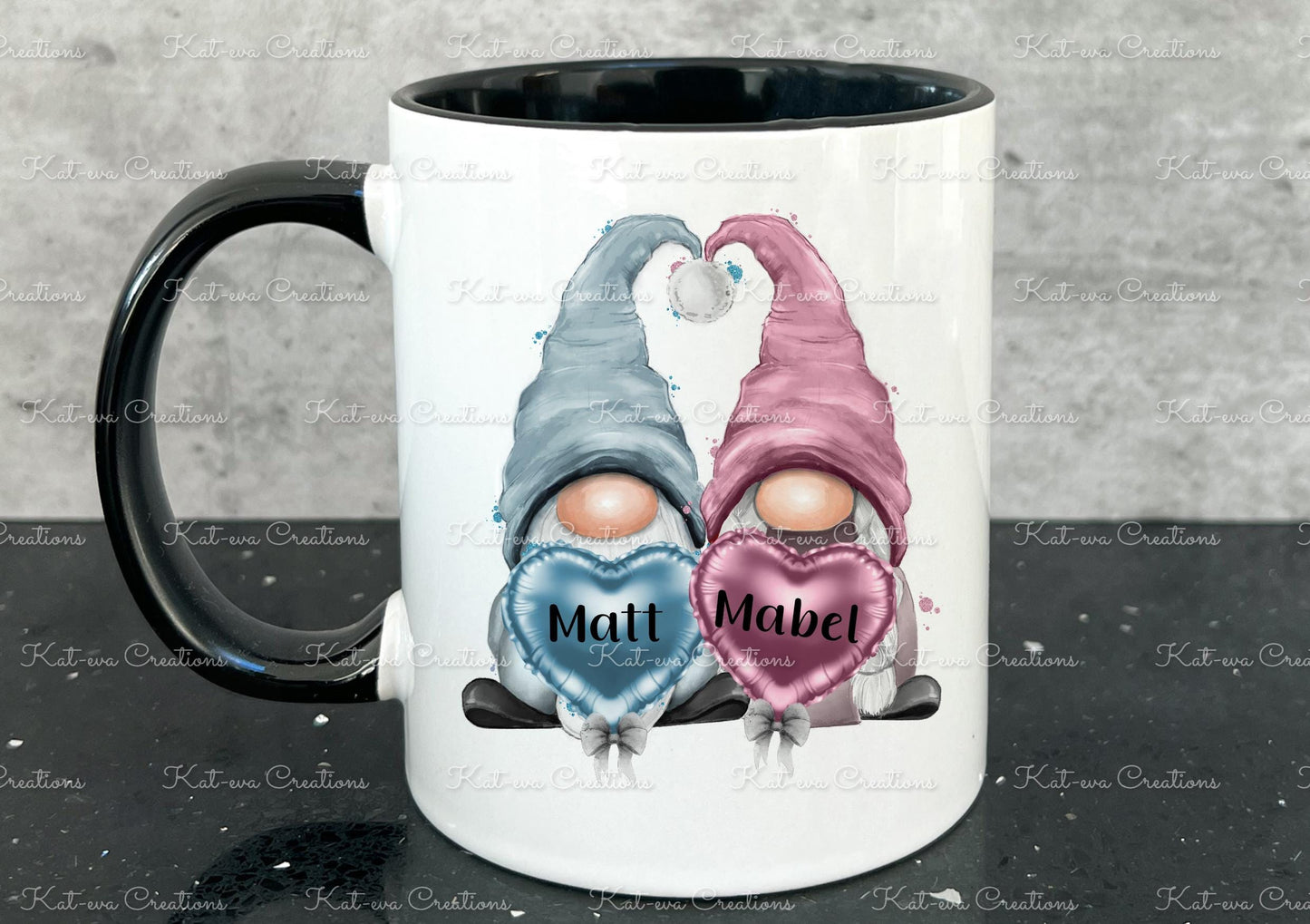 Personalised gnome mug, gonk cup. Ideal for valentines day, engagement or wedding gift christmas or secret santa present. gonk birthday gift