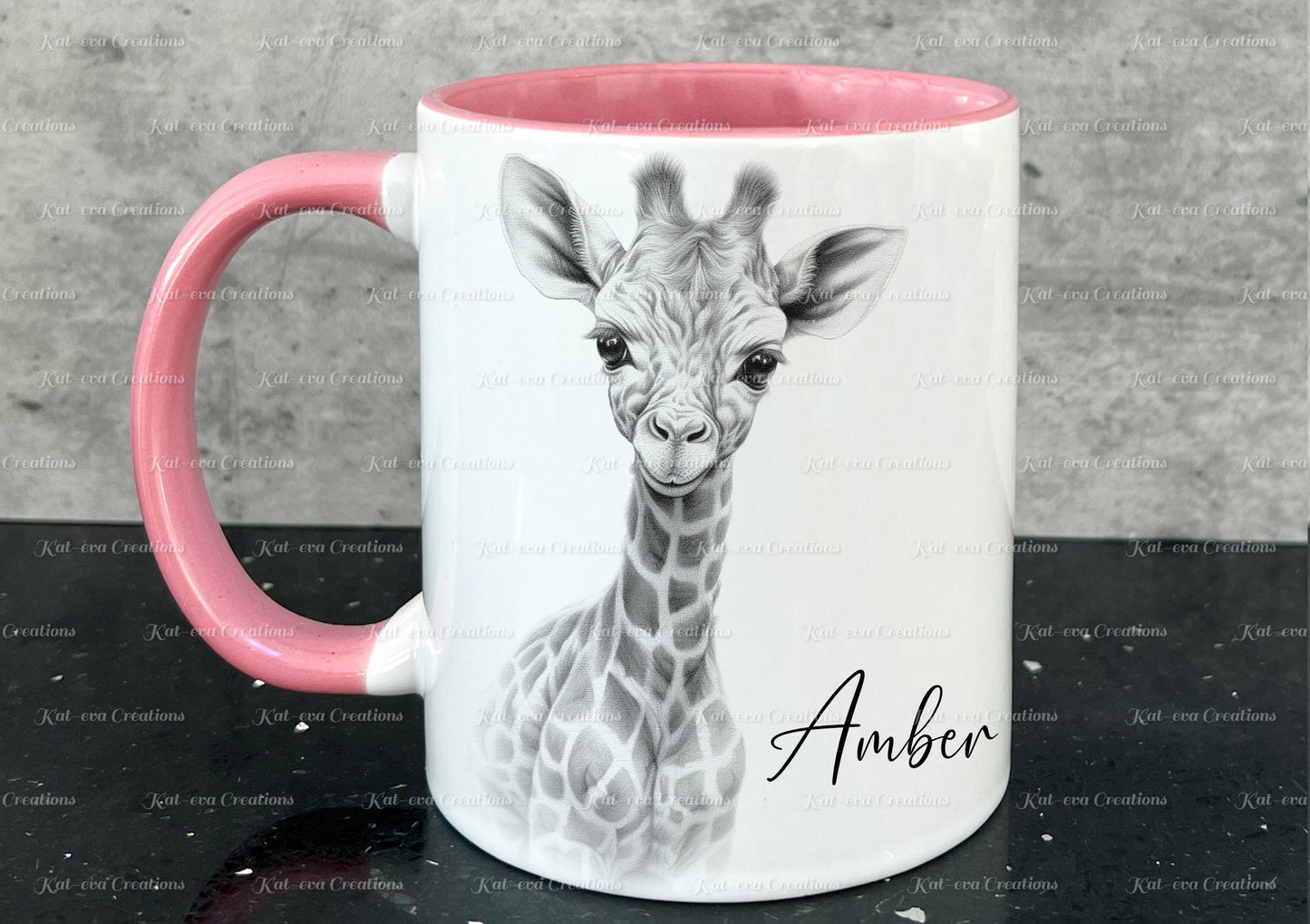 giraffe mug. Personalised giraffe cup. Ideal gift for Christmas. Birthday, secret santa or stocking filler. wildlife collection
