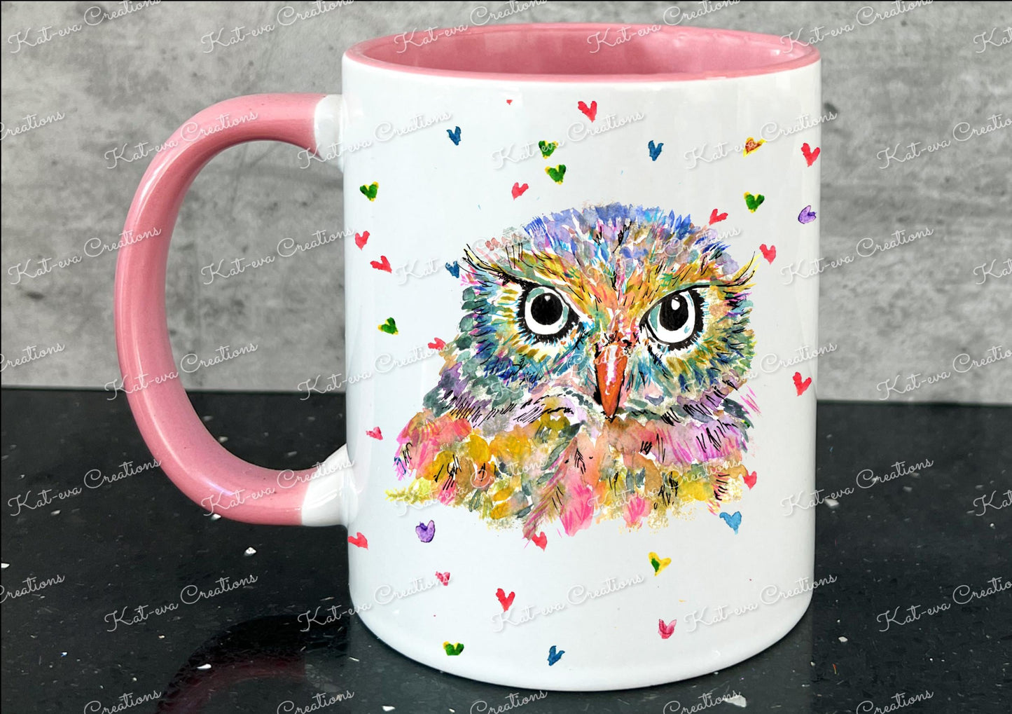 owl mug. personalised owl cup. Ideal for birthday or christmas gift. Secret santa present or stocking filler