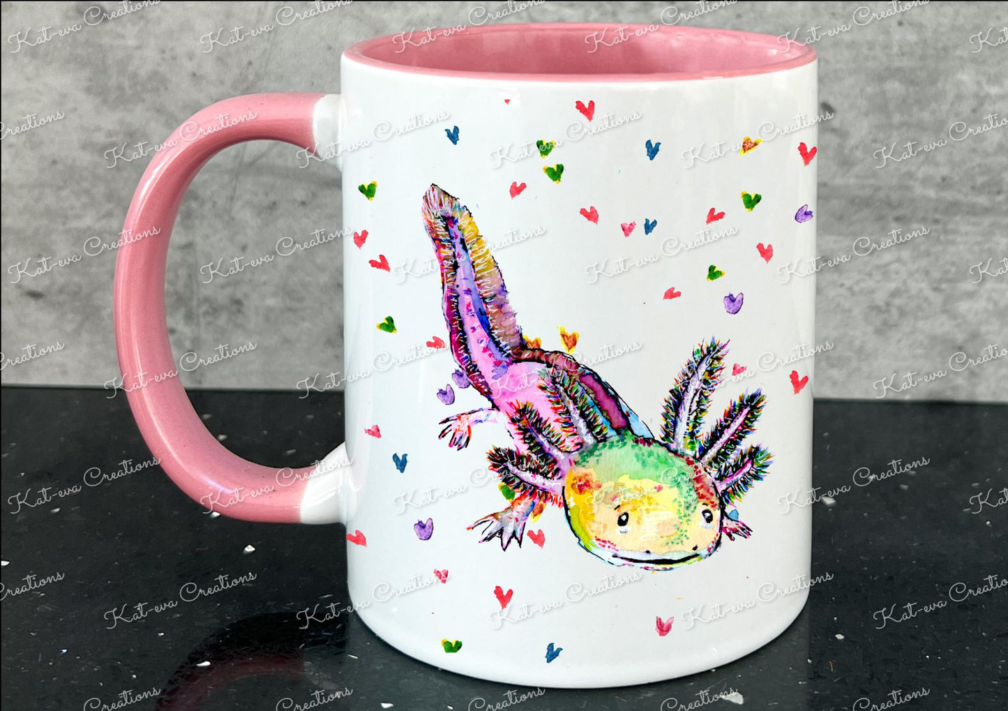 axolotl mug, personalised axolotl cup. Christmas eve mug, christmas or birthday present. Secret santa gift or stocking filler.