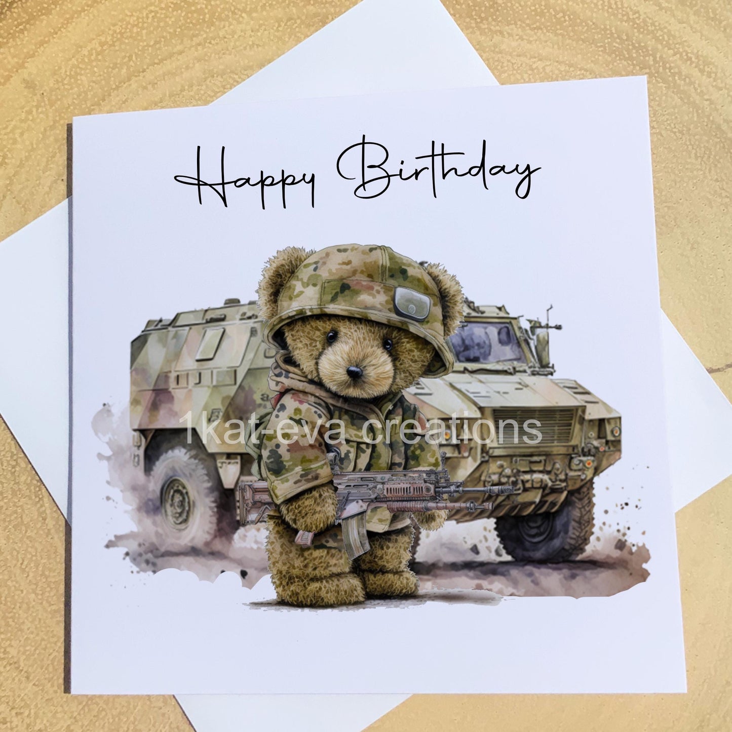 Passing out card, Personalised Army card. Congratulations British Army passing out parade card