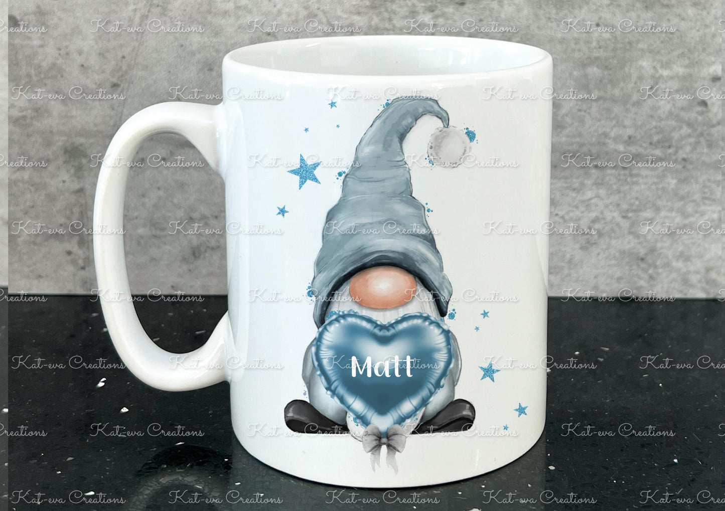 personalised gnome mug. personalised gonk mug. Choice of colour. Ideal christmas gift, secret santa present, birthday, wedding or engagement