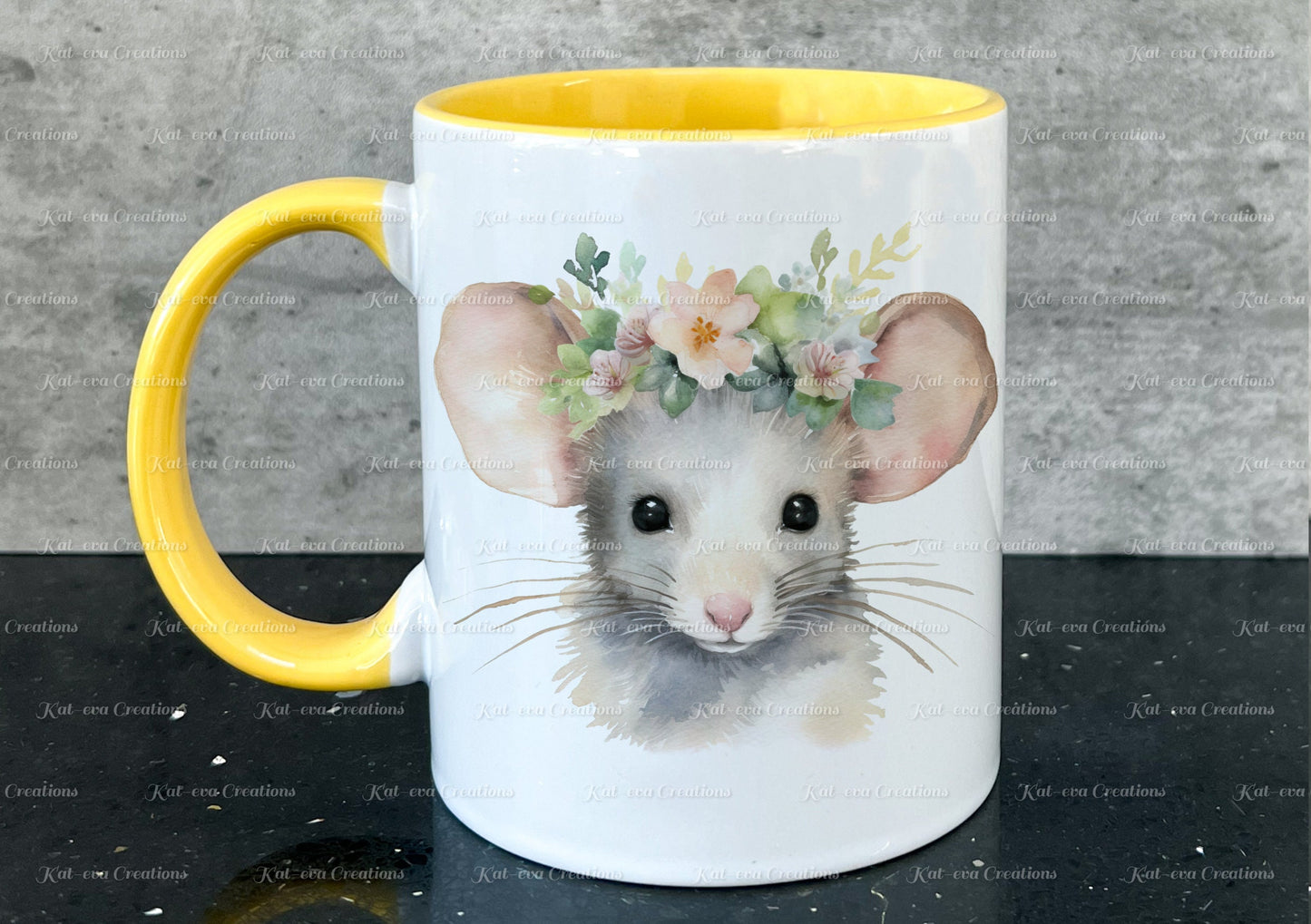 personalised mouse mug. Gorgeous Floral mouse Cup. Ideal for birthday, secret santa, stocking filler or Christmas present