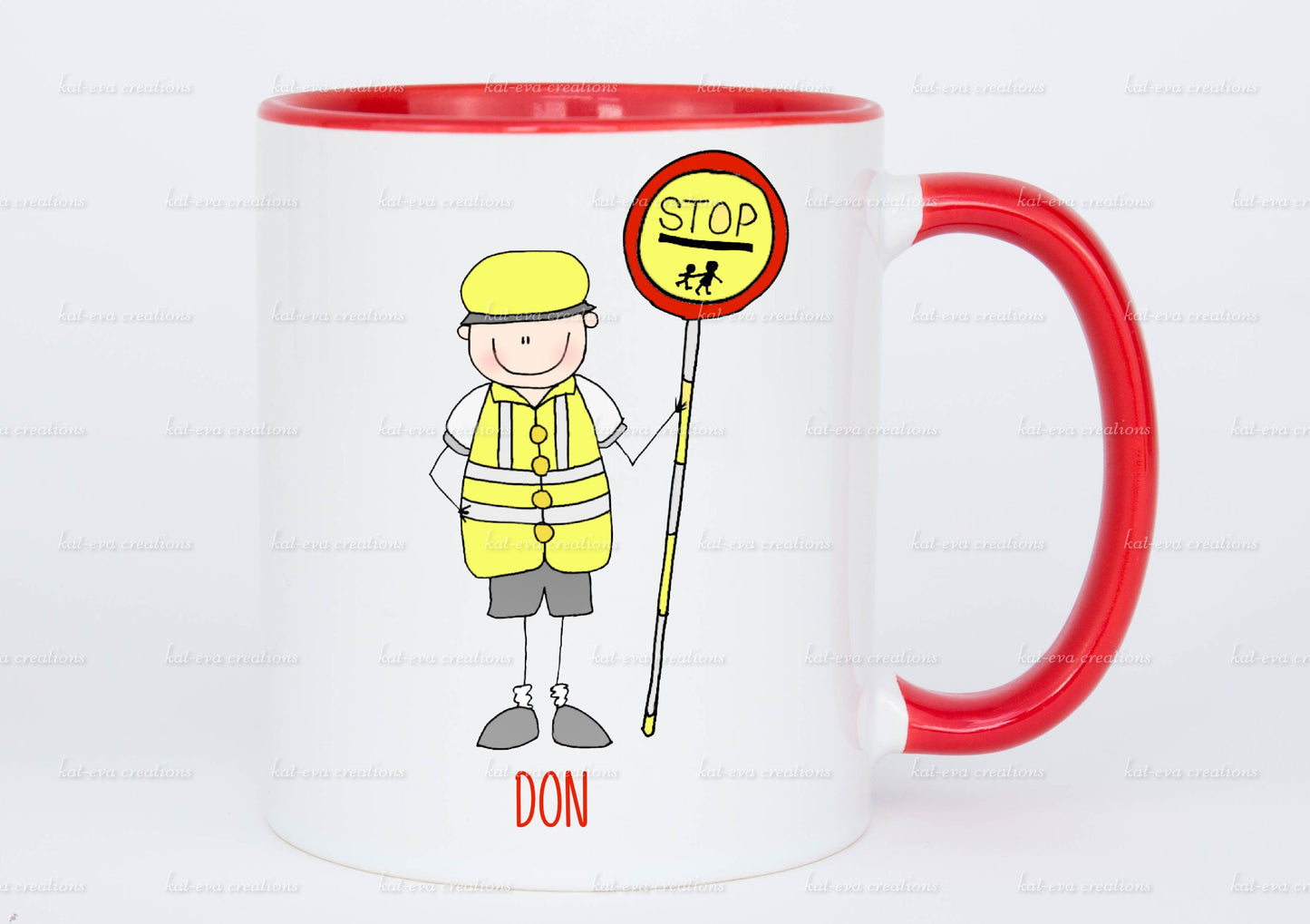 lollipop lady / lollipop man crossing patrol mug or mug and coaster can be personalised