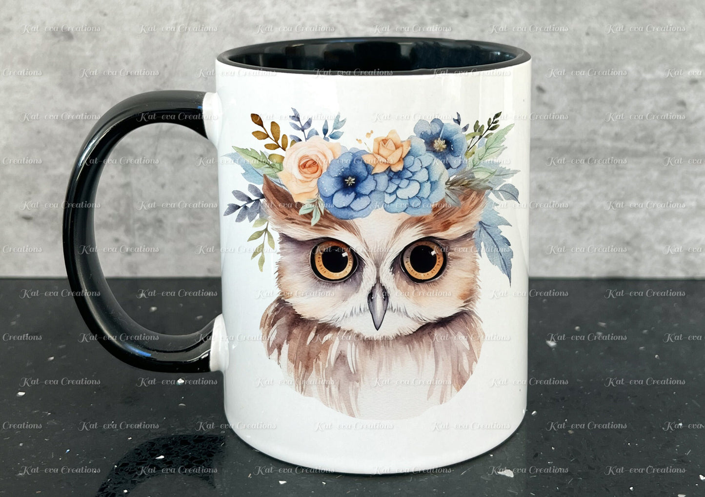 personalised owl mug. Gorgeous Floral owl Cup. Ideal for birthday, secret santa, stocking filler or Christmas present
