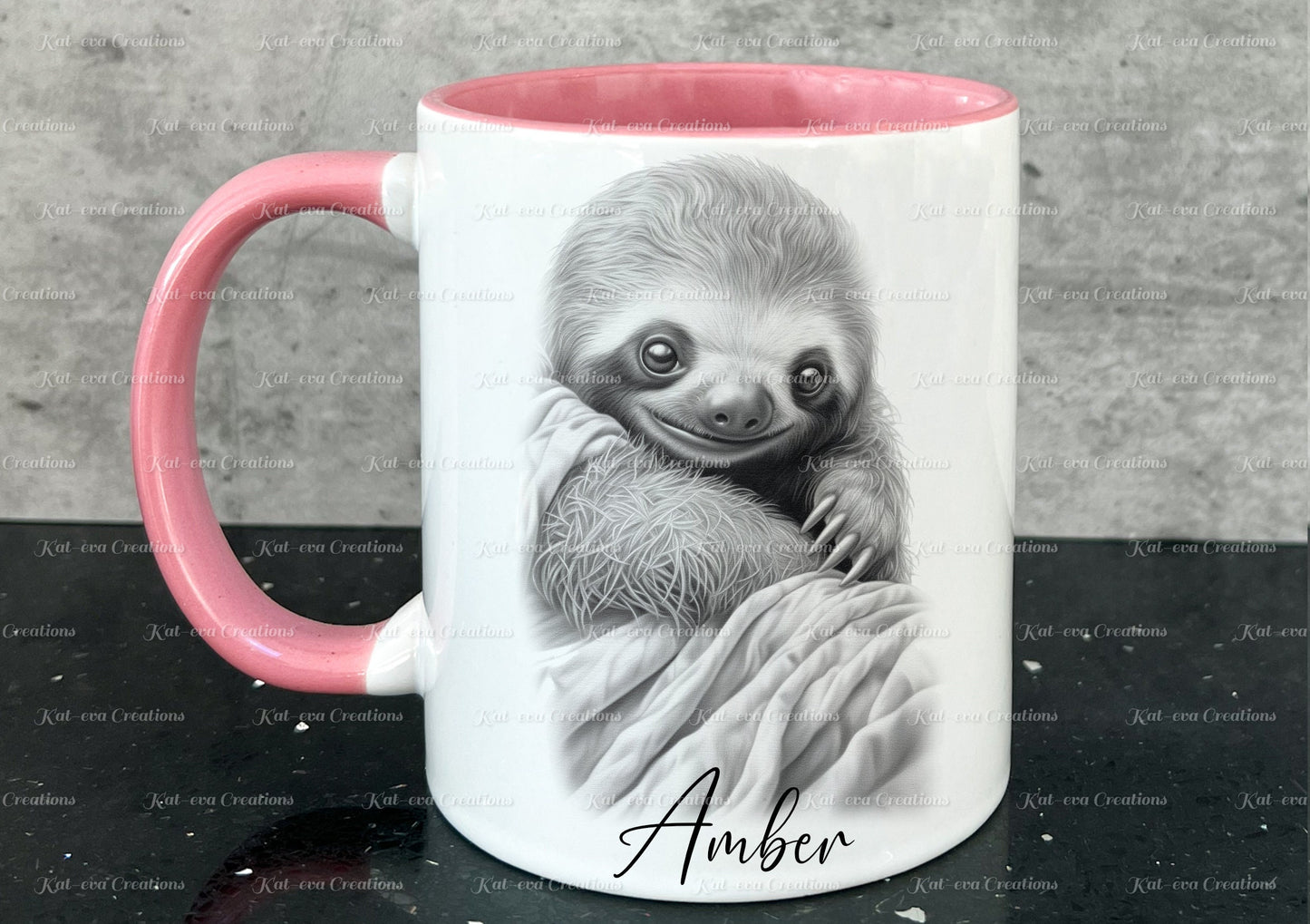 Sloth mug. Personalised baby sloth cup. Ideal gift for Christmas. Birthday, secret santa or stocking filler. wildlife collection