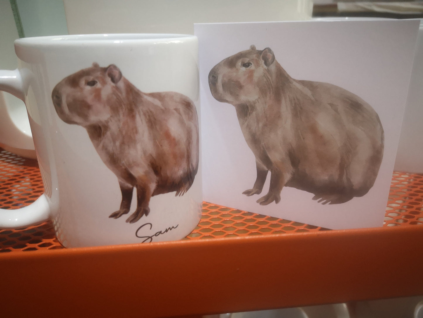 personalised watercolour capybara mug