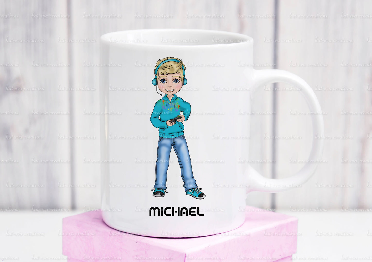 gamer mug. personalised gamer boy mug, gaming mug ideal birthday, christmas or secret santa gift. christmas eve box stocking filler