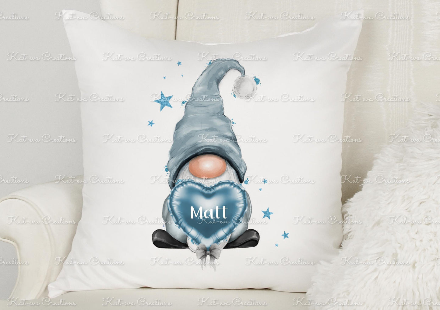 personalised gonk cushion. personalised gnome pillow. Ideal christmas present, secret santa gift. birthday, wedding engagement gifts