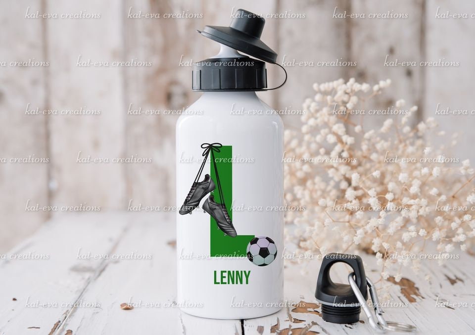 football bottle. Personalised football bottle. ideal christmas or birthday gift or for back to school. School bottle. Sports bottle