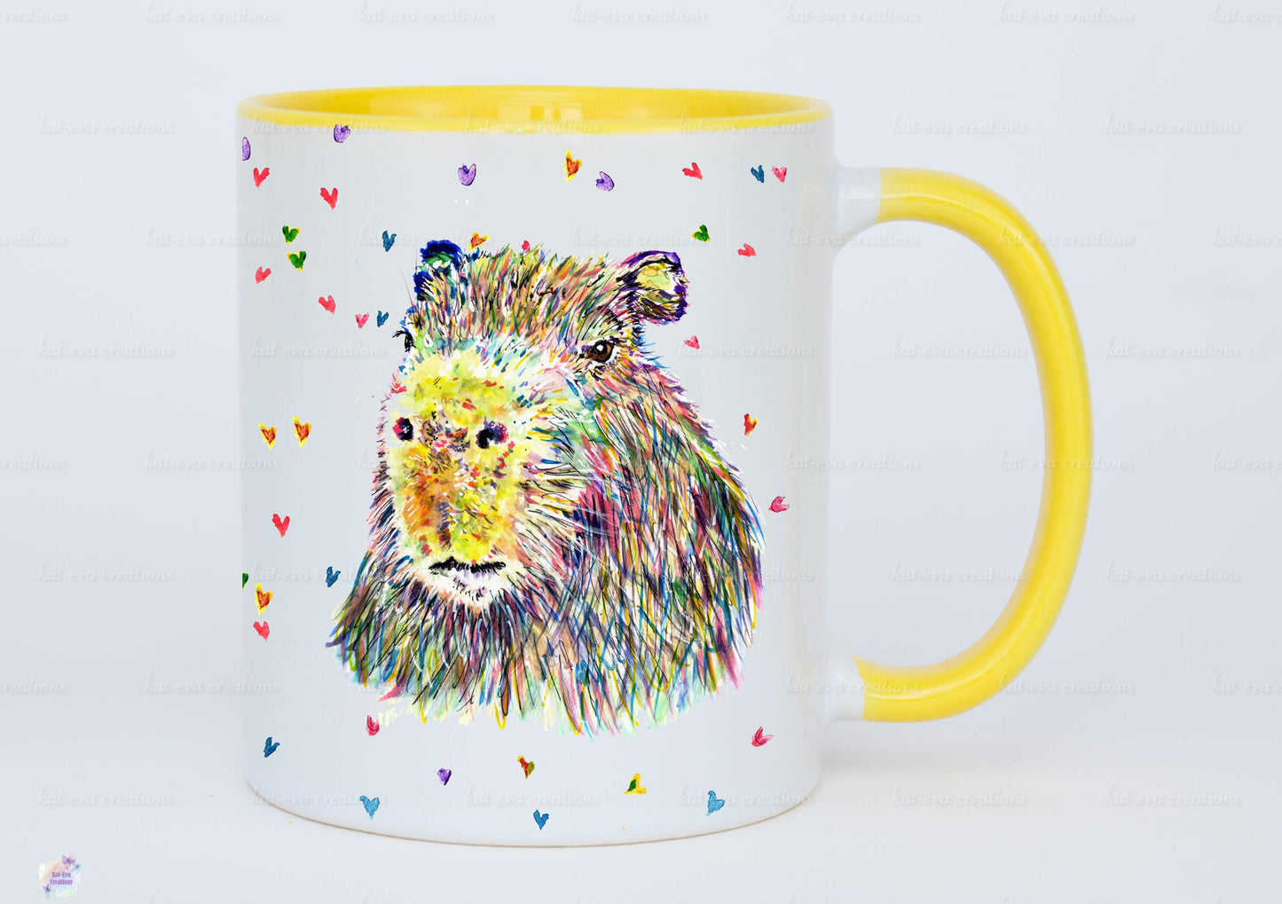 personalised watercolour capybara mug or mug and coaster set