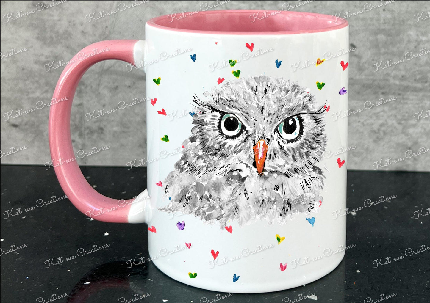 owl mug. personalised owl cup. Ideal for birthday or christmas gift. Secret santa present or stocking filler