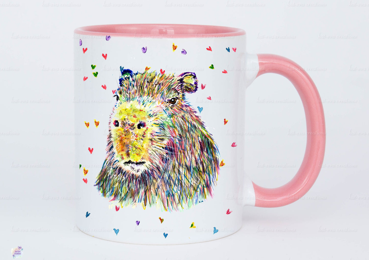 personalised watercolour capybara mug or mug and coaster set