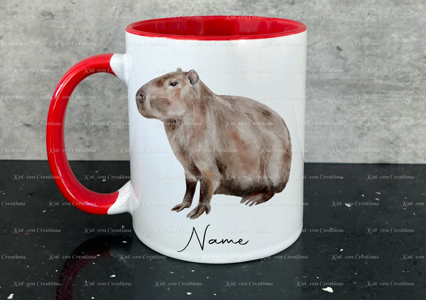 personalised watercolour capybara mug
