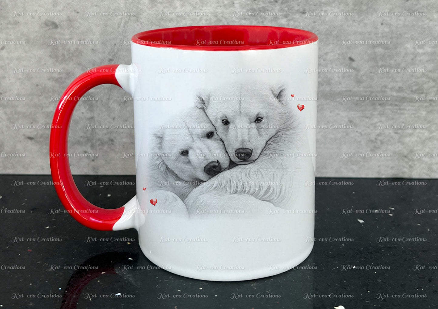 Polar bear mug. Personalised polar bear couple cup. Ideal gift for Christmas. Birthday, secret santa or stocking filler. arctic collection