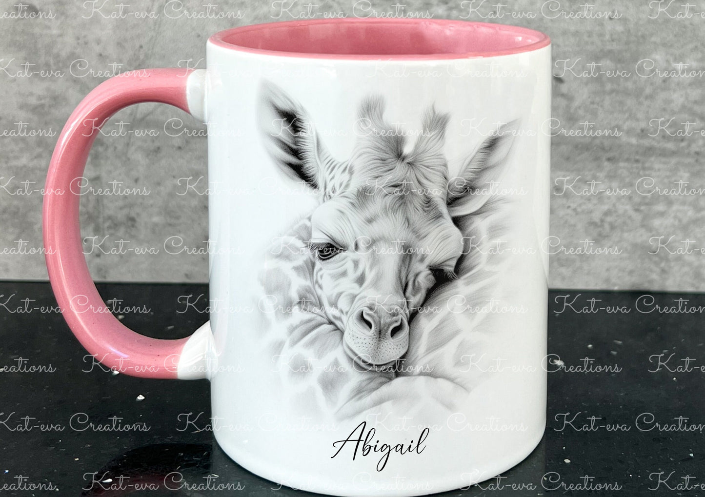 sleeping giraffe mug. Personalised giraffe cup. Ideal gift for Christmas. Birthday, secret santa or stocking filler