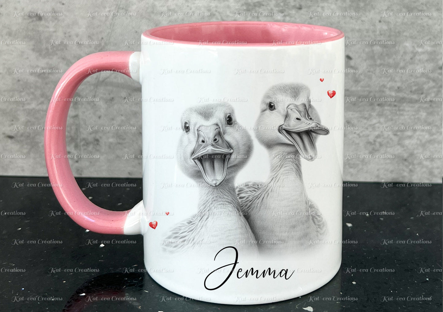 Duck mug. Personalised duck couple cup. Ideal gift for Christmas. Birthday, secret santa or stocking filler. wildlife collection