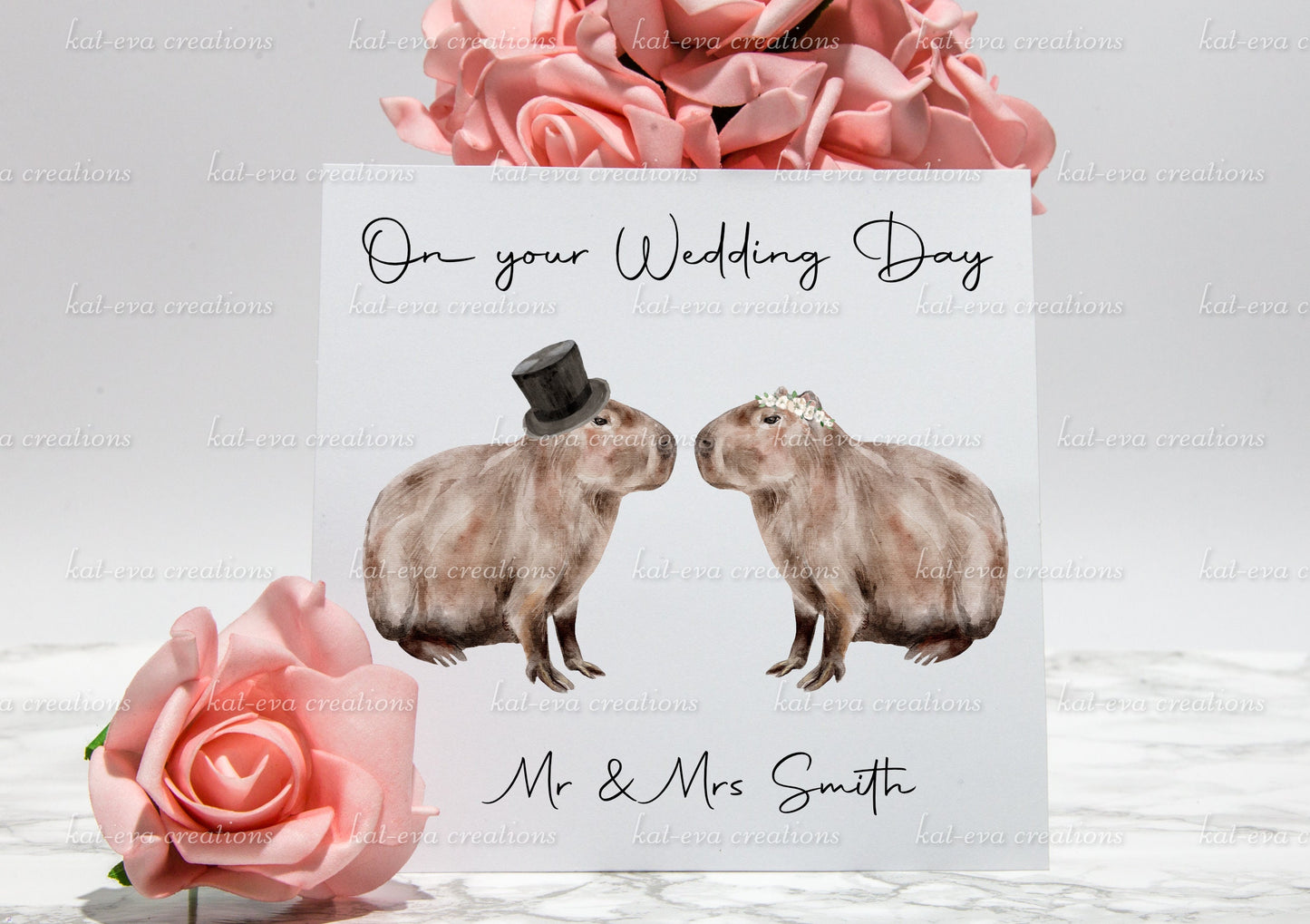 Capybara Card personalised, ideal for wedding or anniversary
