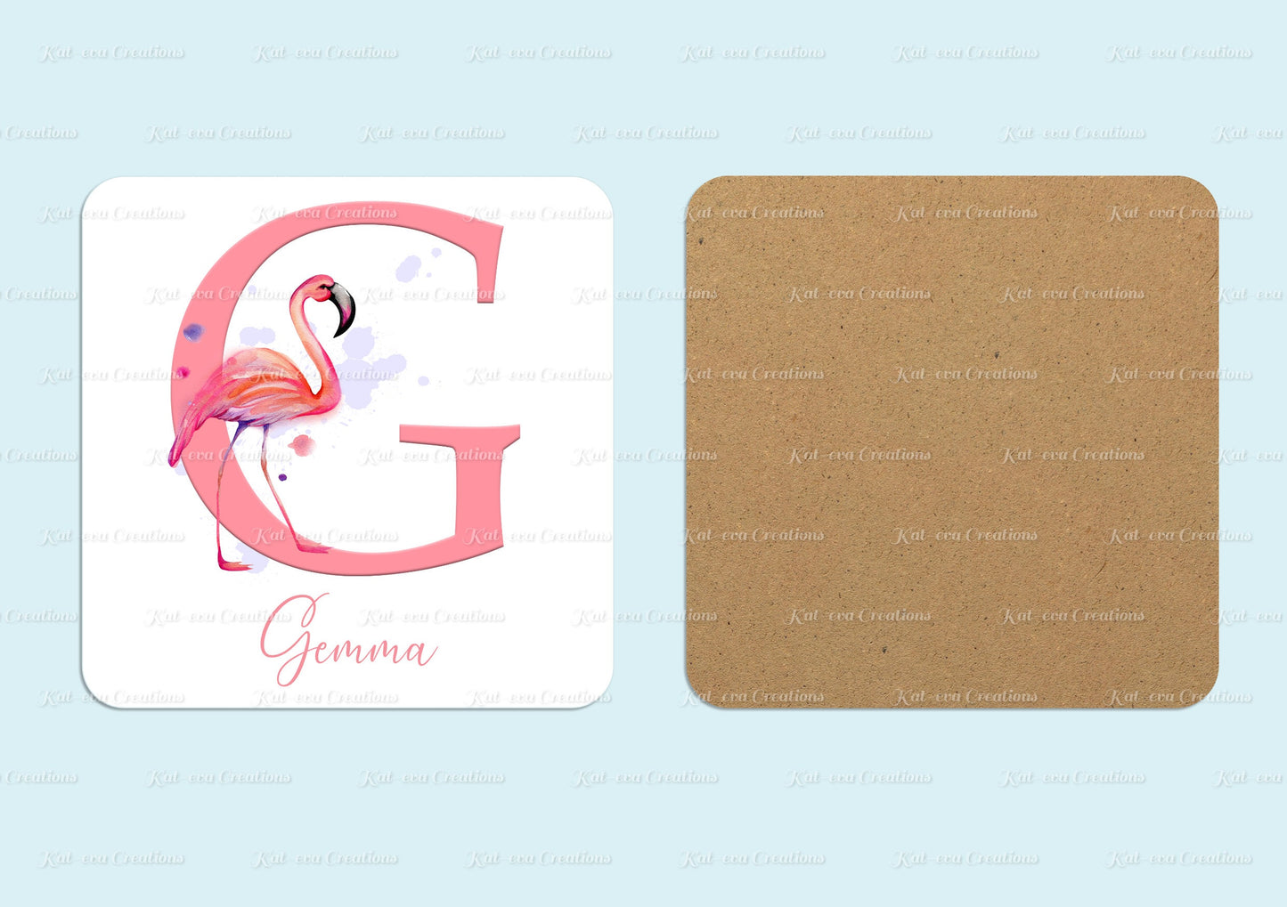 beautiful flamingo initial mug can be personalised