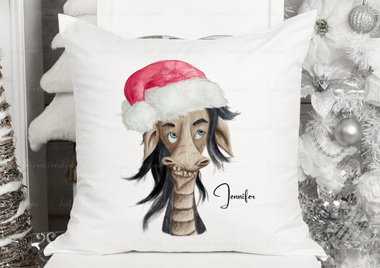 personalised dragon christmas cushion, available with different hair colours. ideal birthday or christmas gift