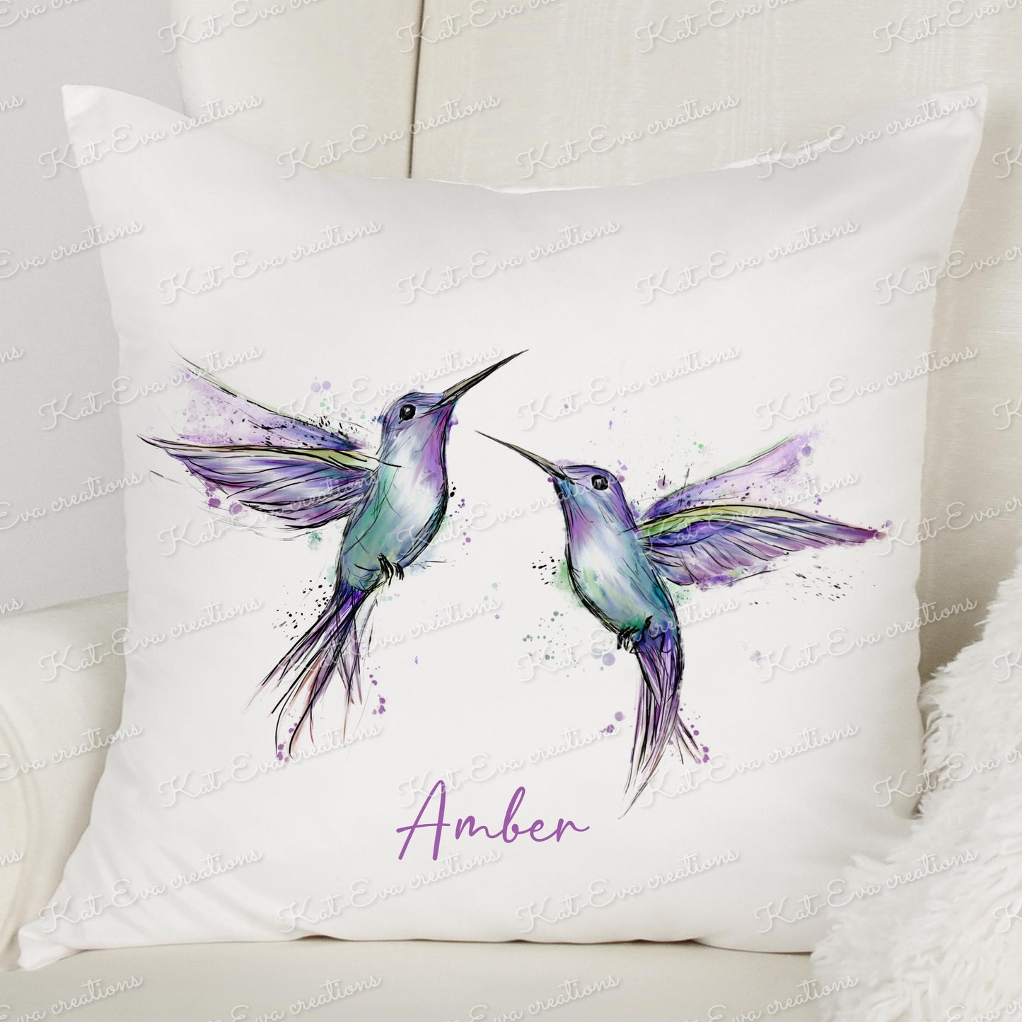 Hummingbird cushion. Stunning hummingbird pillow. Personalised cushion. Mothers day gift. Birthday present. Wedding, engagement, anniversary