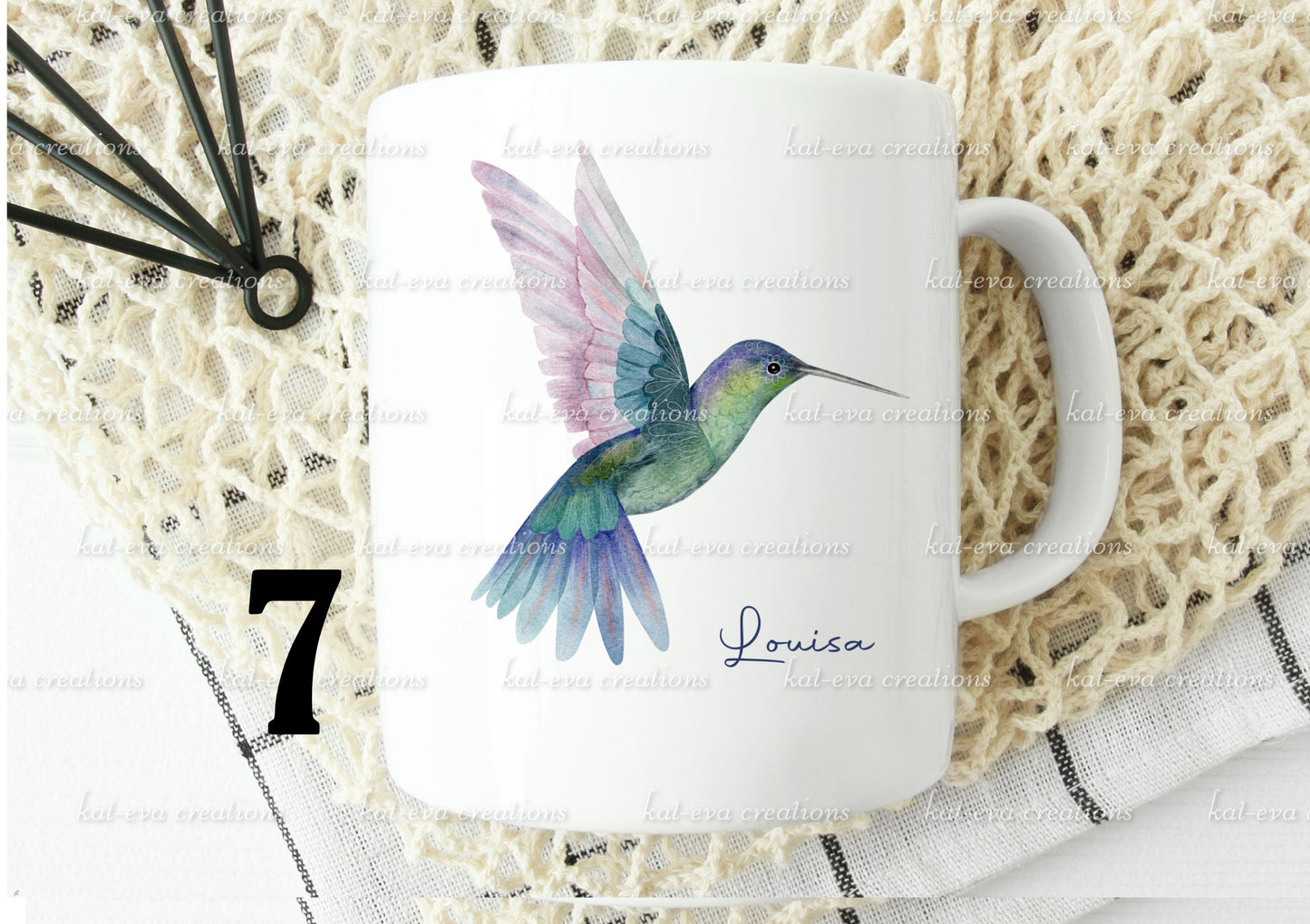 watercolour exotic bird mug, can be personalised, macaw, flamingo, hummingbird, parrot, toucan, cockatoo, ibis