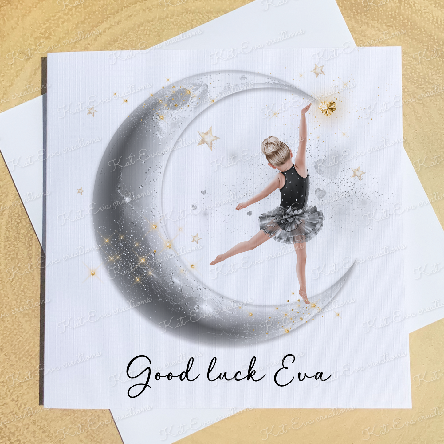 Personalised ballet, ballerina card. Good luck, well done, congratulations or birthday card. Choice of wording and ballerina (Copy)
