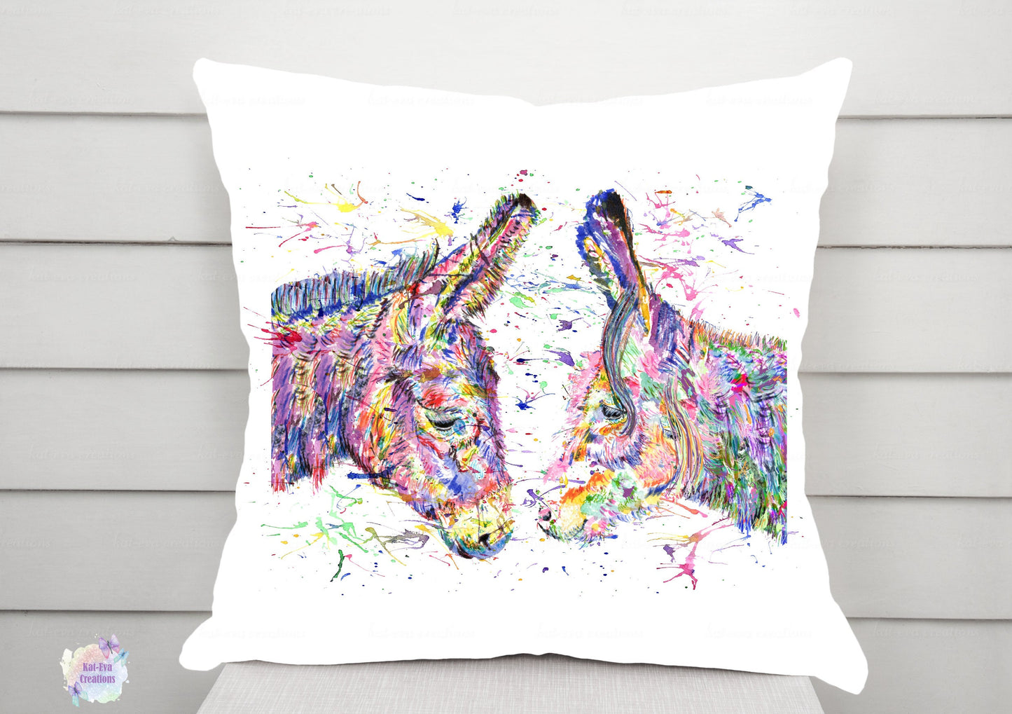 donkey cushion. Personalised donkey pillow. Cushion cover and insert. ideal birthday or Christmas gift. Mothers day or valentines present