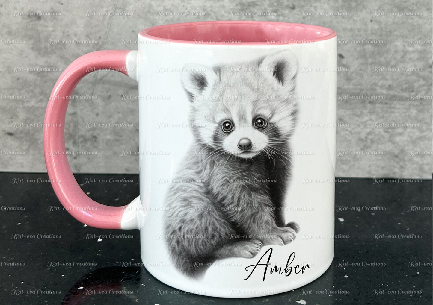 red panda mug. Personalised red panda cup. Ideal gift for Christmas. Birthday, secret santa or stocking filler. wildlife collection