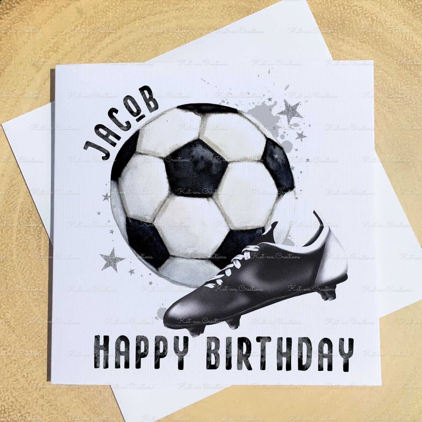 Football card. Personalised football card. Birthday or thank you coach card
