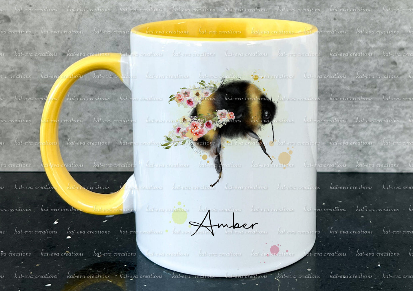 bee personalised mug